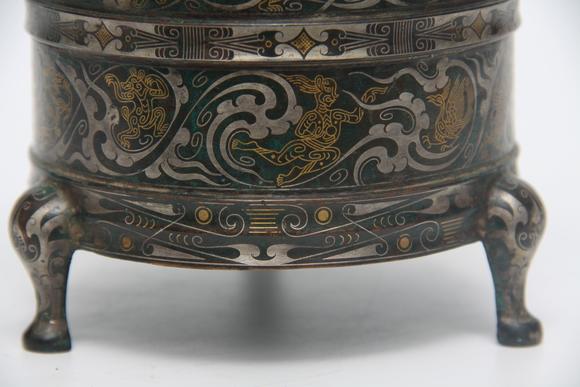 東京蕓術(shù)漢 銅錯金銀三足蓋爐