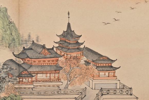 東京蕓術(shù)溥濡 松蔭行吟冊(cè)頁(yè) 冊(cè)頁(yè)紙本設(shè)色