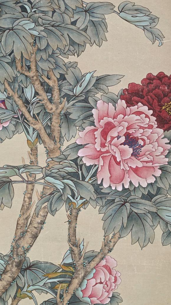 東京蕓術(shù)于非闇 國色天香 立軸紙本設(shè)色