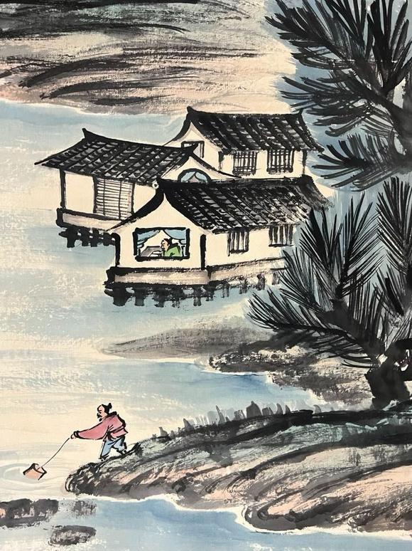 東京蕓術(shù)齊白石 巨富山水 立軸紙本設(shè)色