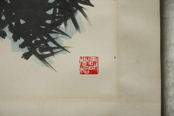 東京蕓術(shù)潘天壽 松鷹圖 立軸紙本設(shè)色