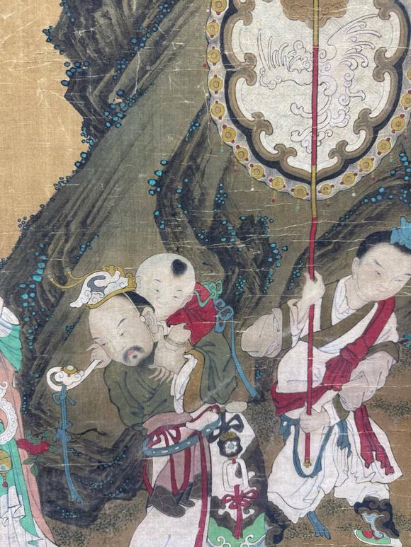 東京蕓術(shù)唐寅 多子多福圖 絹本立軸