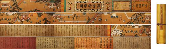 東京蕓術(shù)唐寅 明 深宮行樂圖善本寶卷 絹本