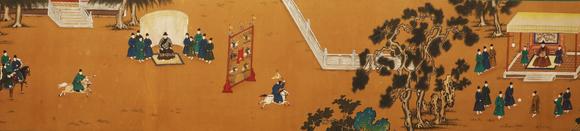 東京蕓術(shù)唐寅 明 深宮行樂圖善本寶卷 絹本