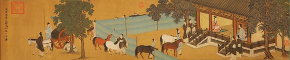 東京蕓術(shù)李唐 宋 晉文公復(fù)國圖善本寶卷 絹本