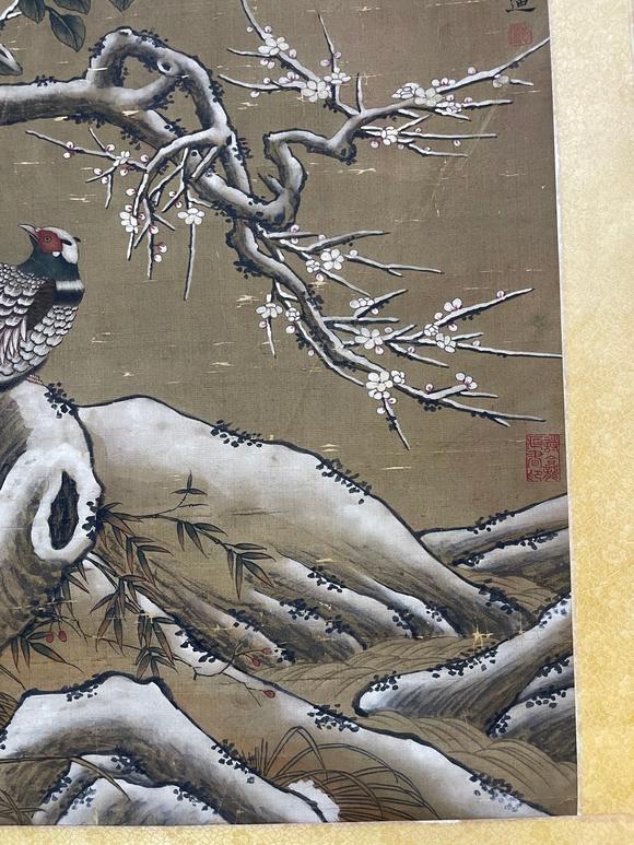 東京蕓術(shù)李迪 雪梅錦雞圖 絹本