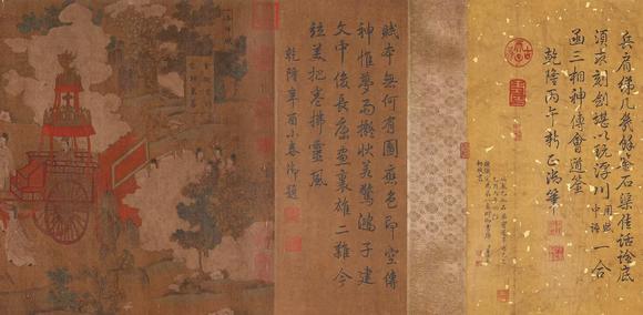 東京蕓術(shù)顧愷之 洛神賦卷 手卷絹本設色