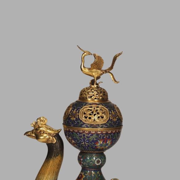 東京蕓術(shù)清 銅胎景泰藍(lán)掐絲琺瑯天雞尊
