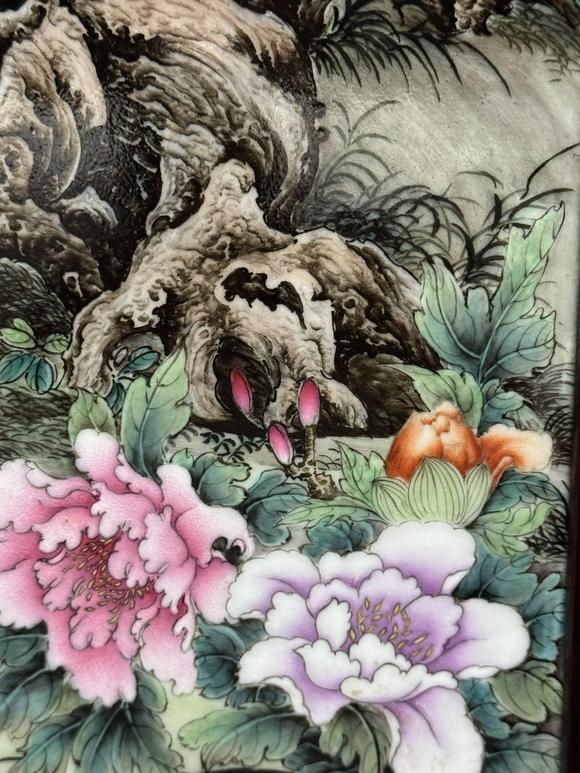 東京蕓術清乾隆 琺瑯彩郎世寧繪全家福貴吉祥瓷板