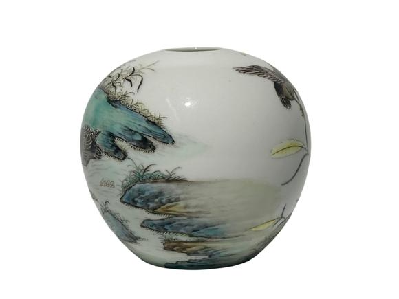 Castle AuctionA Chinese Famille Rose water pot decorated wild geeses, Republic Pr.