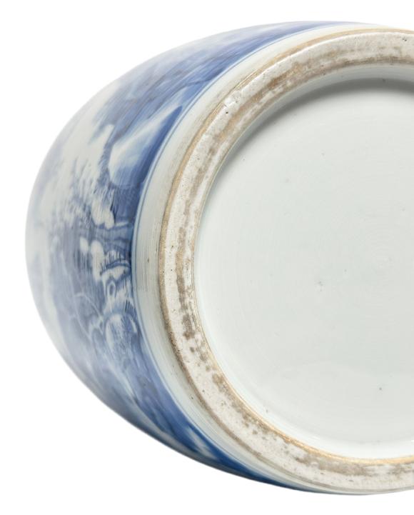 Castle AuctionA Chinese blue and white depicting figure vase, Kang Xi Pr. 