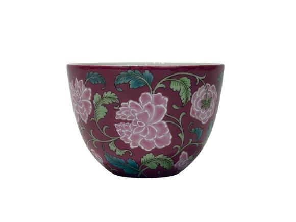 Castle AuctionA Chinese Rouge-red ground Famille Rose cup, YongZheng Pr. 