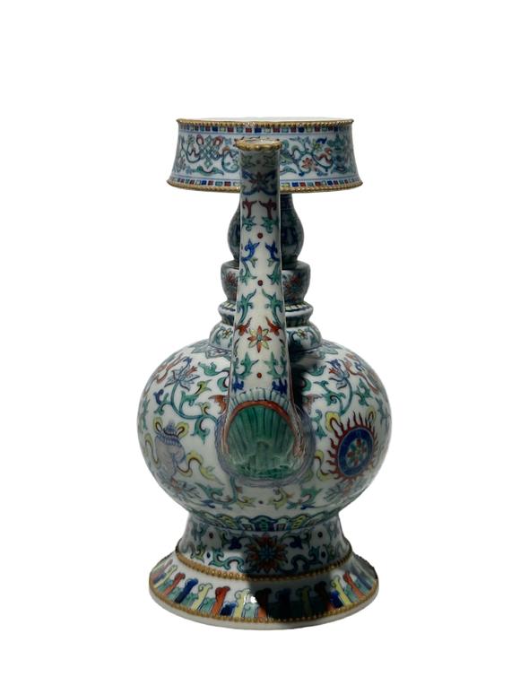 Castle AuctionA Chinese rare shape of Doucai teapot, Qian Long Pr. 