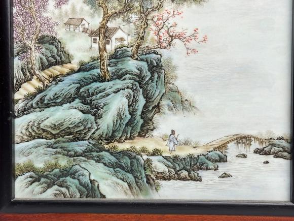 Castle AuctionA large Famille Rose porcelain plaque, 1970's.
