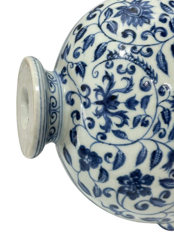 Castle AuctionA Chinese Blue and white moonflask vase,  Ming Dynasty Pr. 