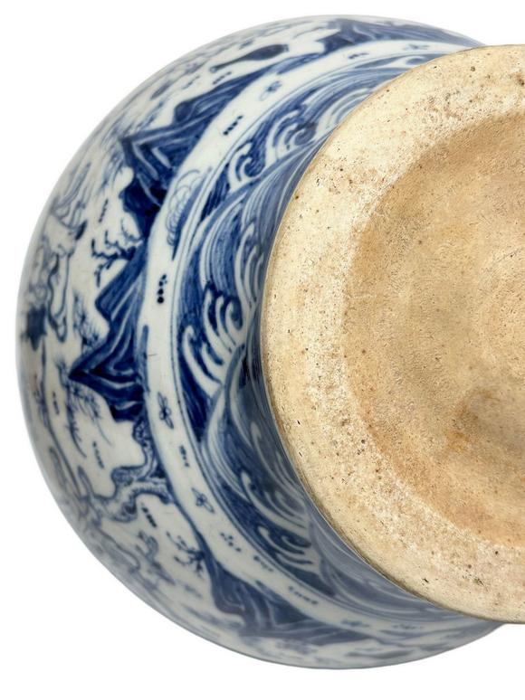 Castle AuctionA Chinese Blue and white figure jar, Ming Dynasty Pr. 