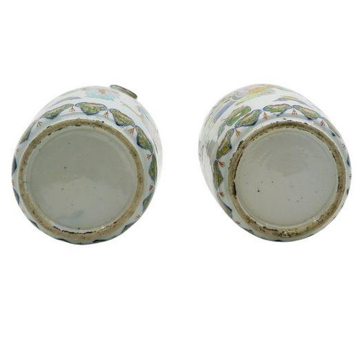 Castle AuctionLot of 2 China Porcelain Famille Verte Vases