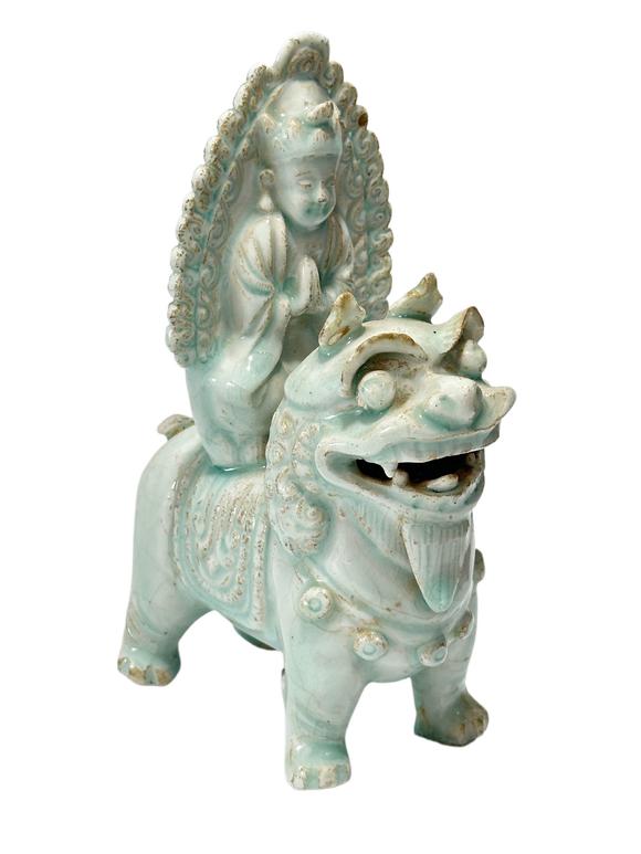 Castle AuctionA Chinese porcelain lion, Ming Dynasty Pr. or earlier.