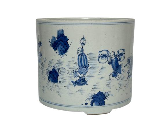 Castle AuctionA Chinese blue and white figure incense burner, Kang Xi Pr. 