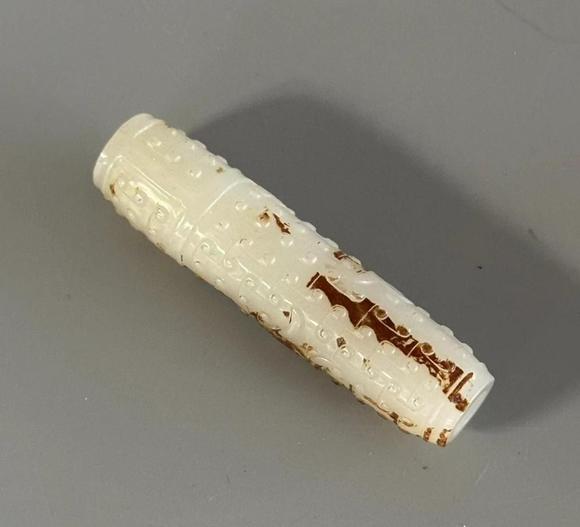 上海鴻生白玉谷紋翎管