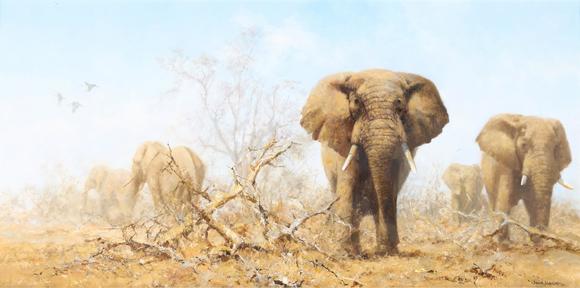 Dreweattsλ DAVID SHEPHERD (BRITISH 1931-2017), THE RED ELEPHANTS OF TSAVO
