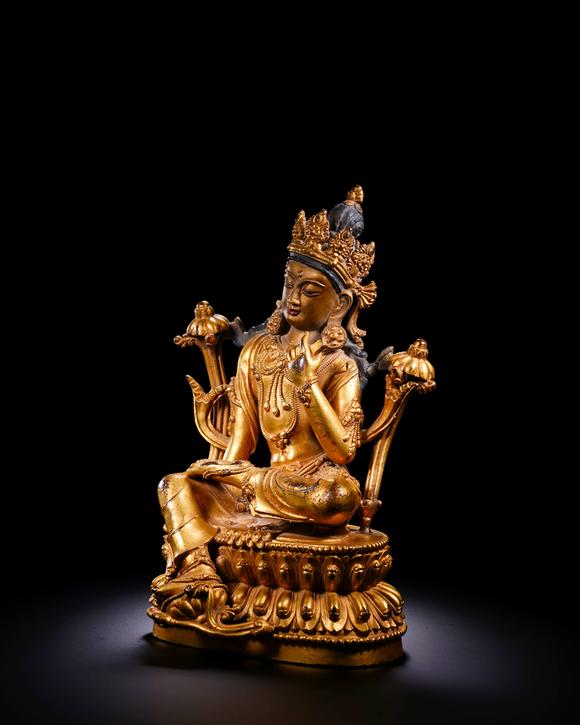 Cascade'sMing bronze gilded Tara statue | 明 銅鎏金度母座像