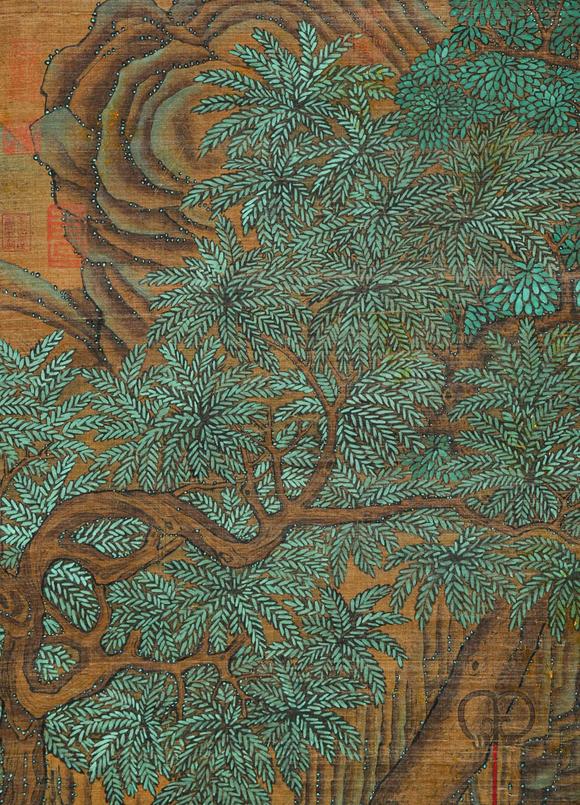 Cascade'sVertical axis of Yan Liben silk printing image | 閻立本絹本洗象圖立軸