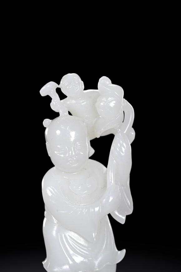 Cascade'sHetian jade children's pieces in Qing dynasty | 清代 和田玉雙童把件