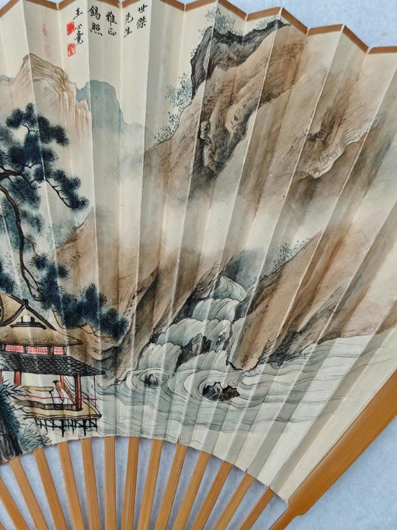 京都粵盛美術(shù)王心競、江孔殷/書畫成扇