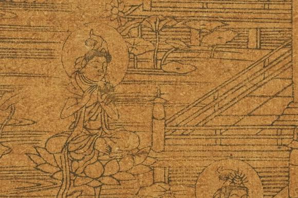 京都祇園會拍賣明代 阿彌陀佛接引圖 西方凈土變相·十樂版畫  第三樂：蓮華初開樂 第五樂：快樂無退樂 紙本木版版畫 裝裱背布面 日本框裝 紙箱附