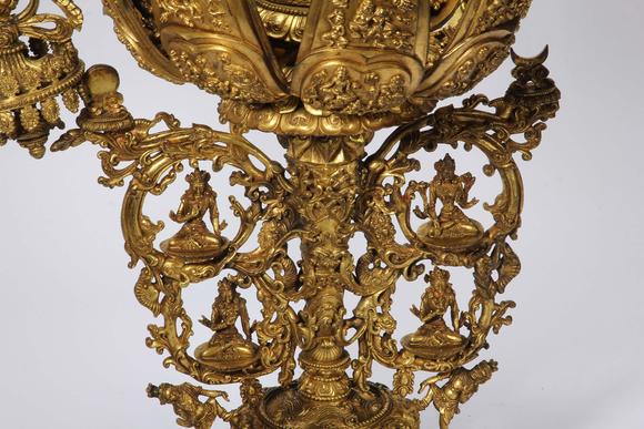 Eden Fine Antiques Galleries LLCA CHINESE GILT BRONZE LOTUS SHRINE