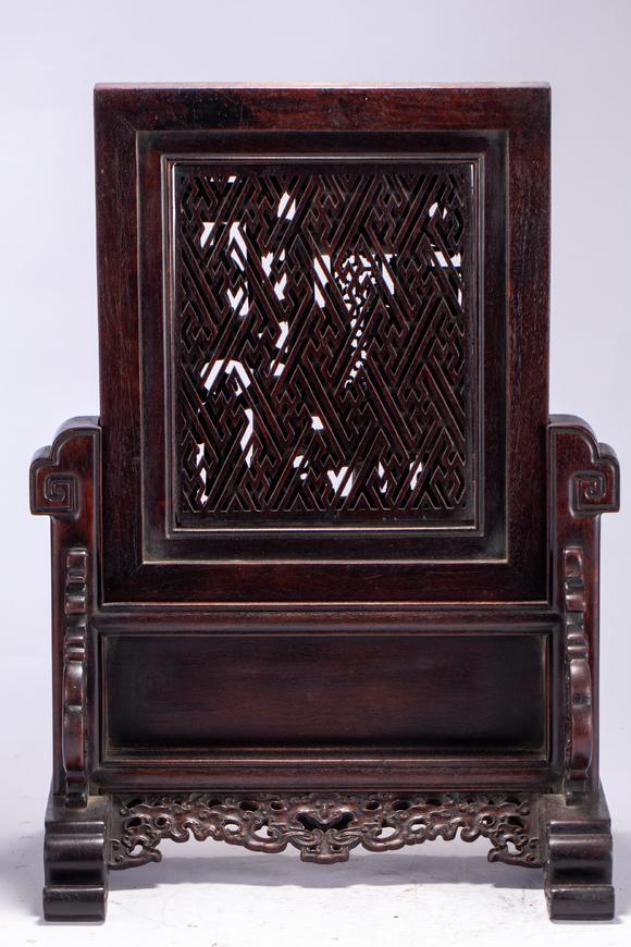 Eden Fine Antiques Galleries LLCA CHINESE ZITAN WOOD TABLE SCREEN