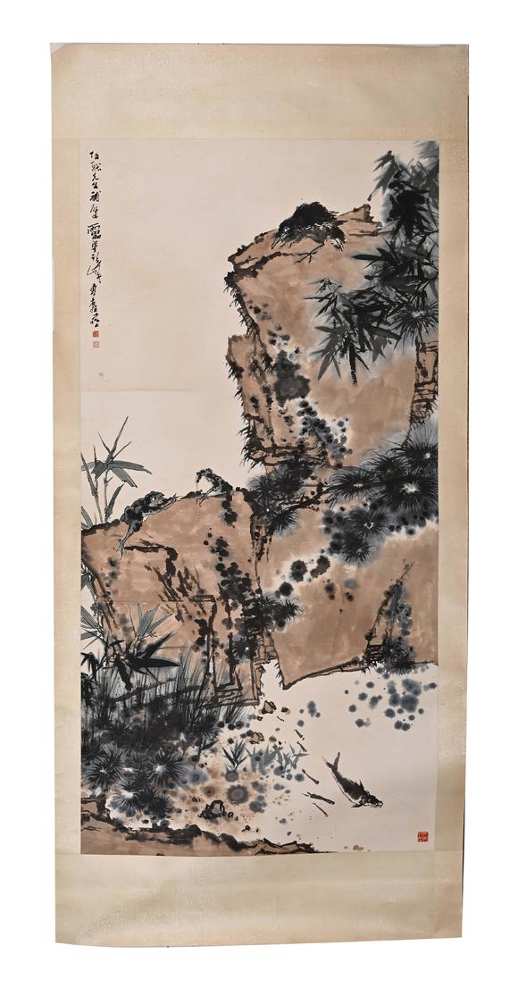 Eden Fine Antiques Galleries LLCPAN TIANSHOU BIRDS, FISH, AND ROCKS PAINTING
