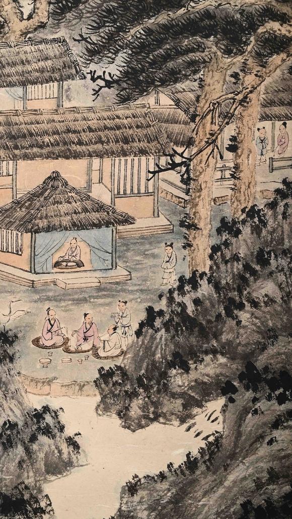Eden Fine Antiques Galleries LLC1946 ZHANG DAQIAN MOUNTAIN RETREAT AMONG PINES PAINTING