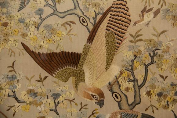 Eden Fine Antiques Galleries LLCA SET OF CHINESE BIRD AND FLOWER EMBROIDERY PANELS