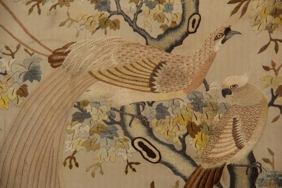Eden Fine Antiques Galleries LLCA SET OF CHINESE BIRD AND FLOWER EMBROIDERY PANELS