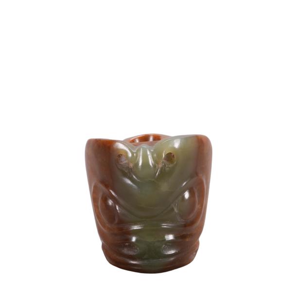 Eden Fine Antiques Galleries LLCA CHINESE ARCHAIC JADE BEAST MASK BEAD