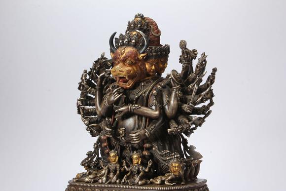 Eden Fine Antiques Galleries LLCA CHINESE PARCEL GILT SILVER WRATHFUL BUDDHA