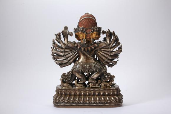 Eden Fine Antiques Galleries LLCA CHINESE PARCEL GILT SILVER WRATHFUL BUDDHA
