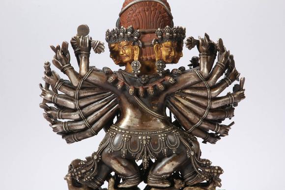 Eden Fine Antiques Galleries LLCA CHINESE PARCEL GILT SILVER WRATHFUL BUDDHA