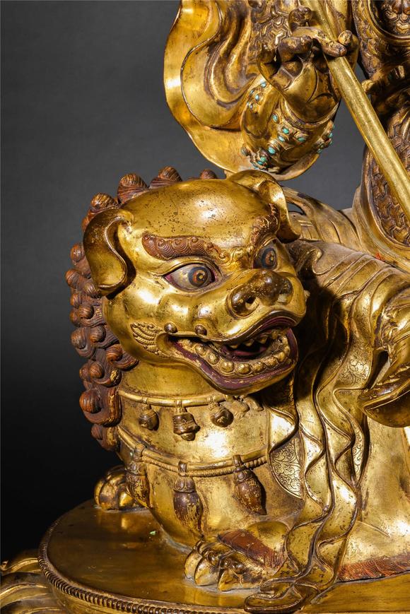 Eden Fine Antiques Galleries LLCA CHINESE GILT BRONZE VAISHRAVANA STATUE