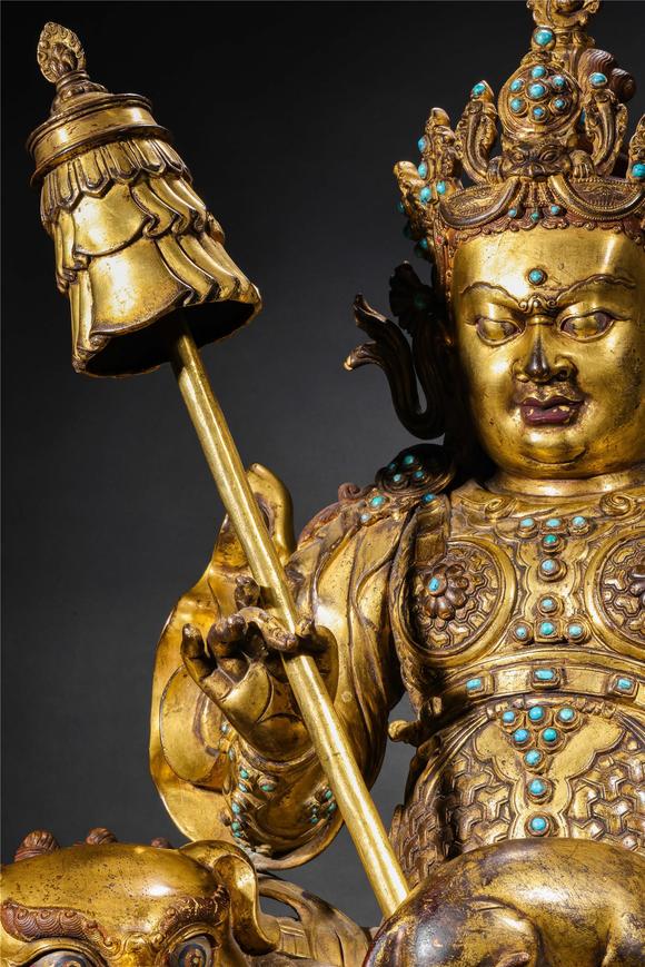 Eden Fine Antiques Galleries LLCA CHINESE GILT BRONZE VAISHRAVANA STATUE