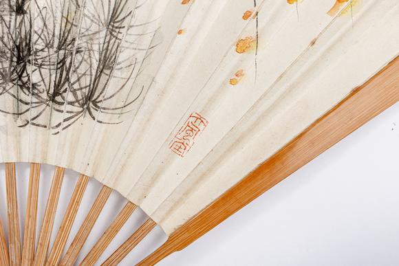 大阪美術(shù)商會(huì)申石伽、張大千合作成扇