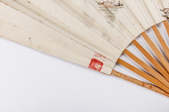 大阪美術(shù)商會(huì)申石伽、張大千合作成扇