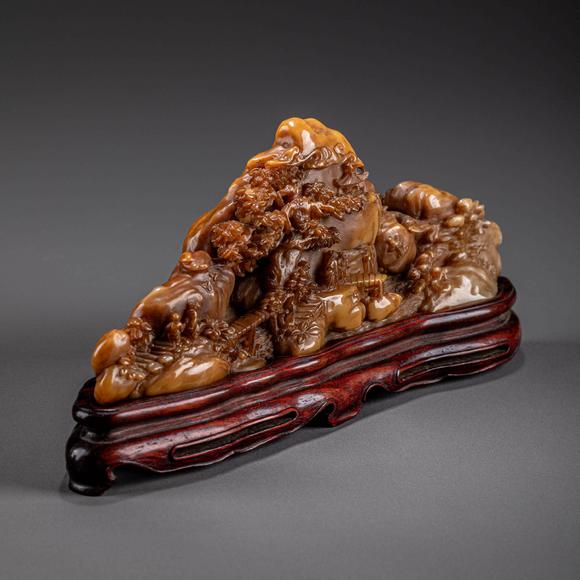 大阪美術(shù)商會(huì)清 壽山石山子