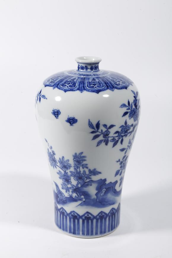 千葉大和青花花鳥(niǎo)紋梅瓶（一對(duì)）