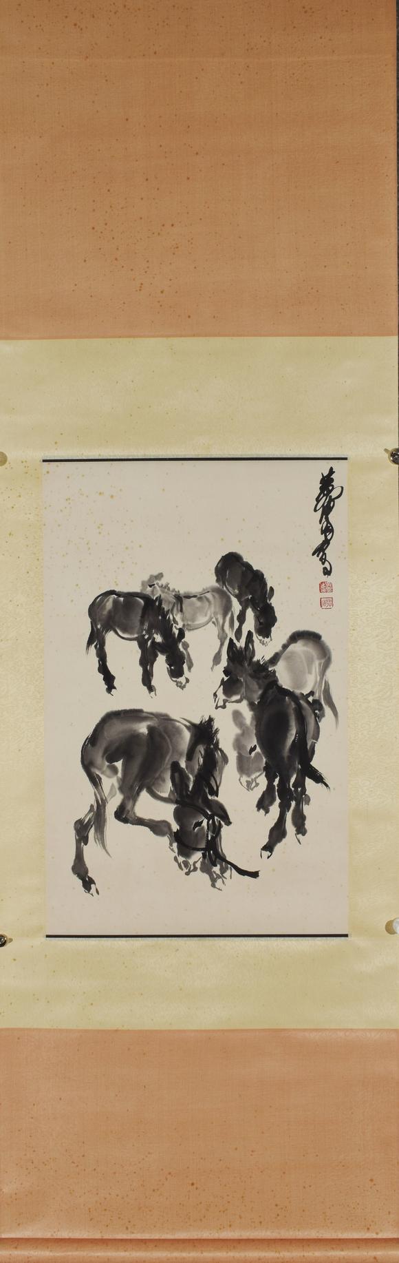 東京國際拍賣黃胄 六驢圖