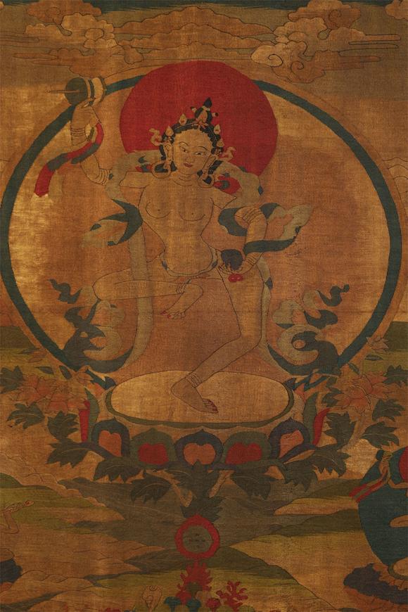 東京國際拍賣清乾隆 緙絲空行母唐卡
