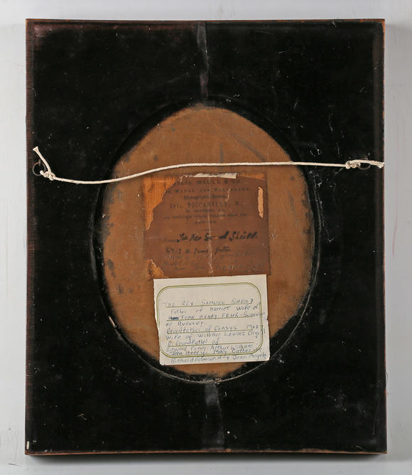 TooveysEnglish School (19th century) - Portrait of a young man, watercolour and bodycolour, oval, 20cm x 15cm, within an oval gilt composition frame within a