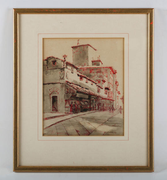 TooveysEnglish School (19th century) - Tours, France, watercolour, inscribed and dated 1836 lower right, 26.5cm x 35.5cm, together with a further watercolour